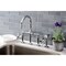 Kingston Brass KS2331NX Industrial Style Bridge Kitchen Faucet with Brass Sprayer, Polished Chrome KS2331NX - alternate 3